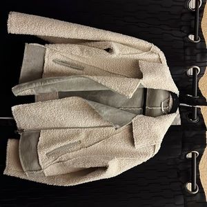Leather and fuzzy jacket but light weight